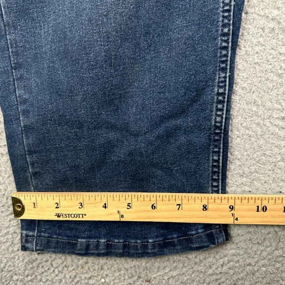 NYC The Perfect Jean Athletic Fit Mens 42X30 Blue Distressed Stretch 5 Pockets